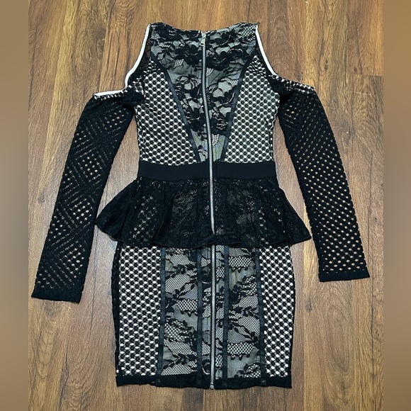 Bebe Black Lace Overlay Dress - Picture 11 of 16